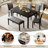 6-Piece Dining Table Set With Bench And Chairs, Wooden Dining Table Set For 6