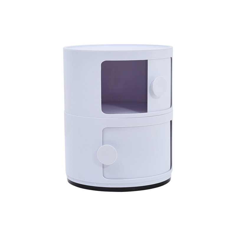 Kinsli Side Table with Storage, White