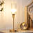 Dimmable Glass Table Lamp with Touch Control and USB Ports-1070956988