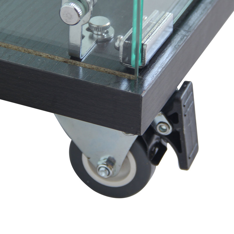 Vitrine de rangement en verre noir avec 4 tablettes