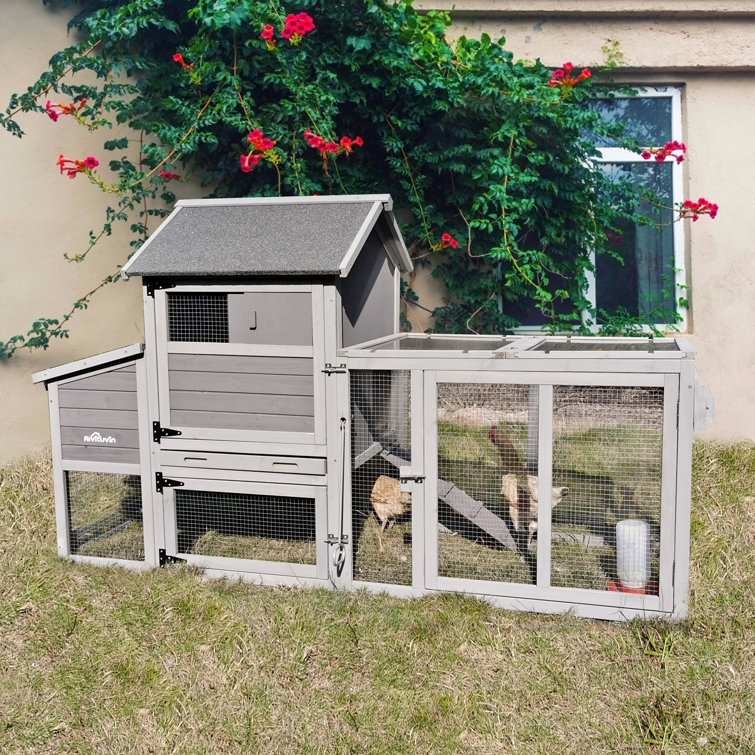26.2 Square Feet Chicken Coop with Chicken Run For Up To 6 Chickens