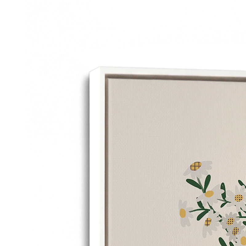 «Sweet as a Daisy» par Alisa Galitsyna, reproduction d'art sur toile, Toile avec cadre flottant, Blanc