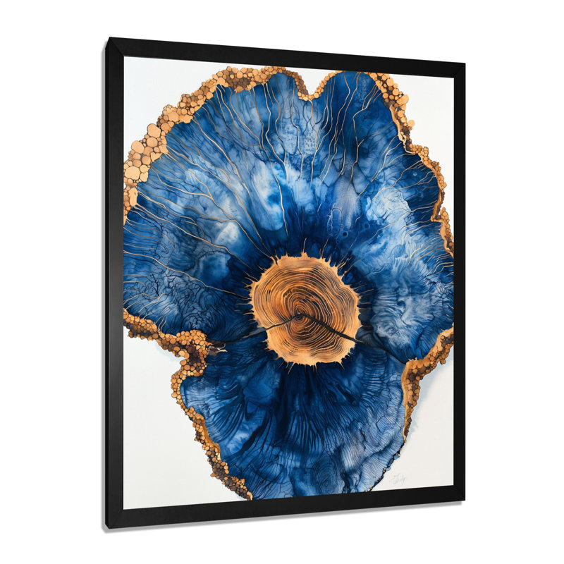 Mumford - Art mural floral, H 44 po x l 34 po, Avec cadre, Noir