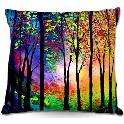 Couch Autumn Eve II Trees Throw Pillow