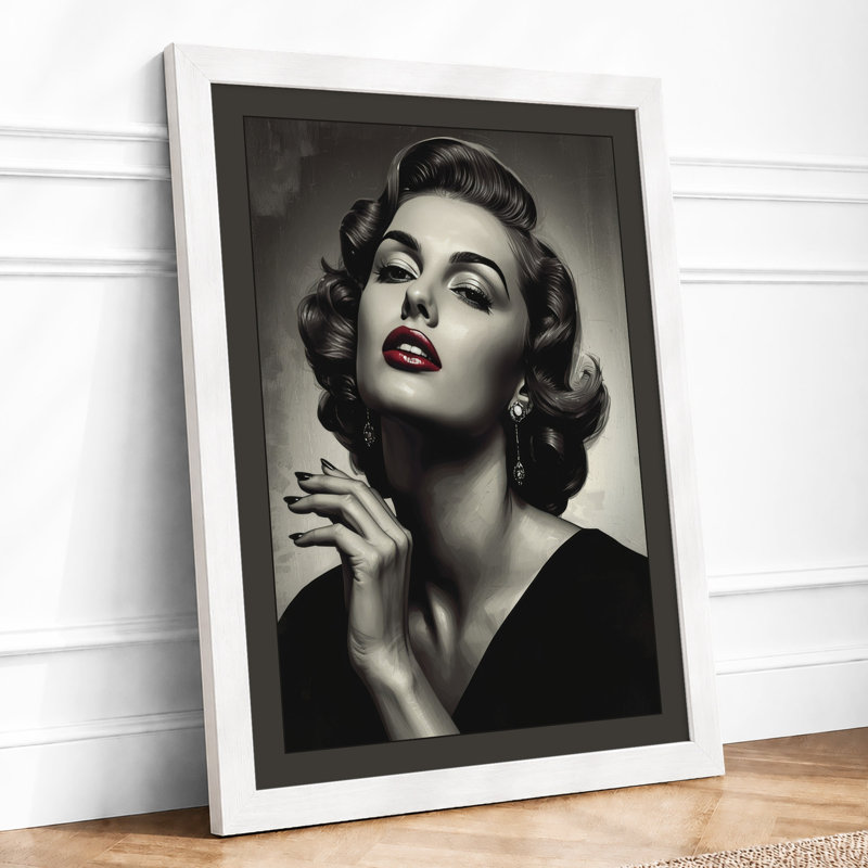 Glamour Portrait Vintage - Print, A3 - 42.0 x 29.7 cm, White