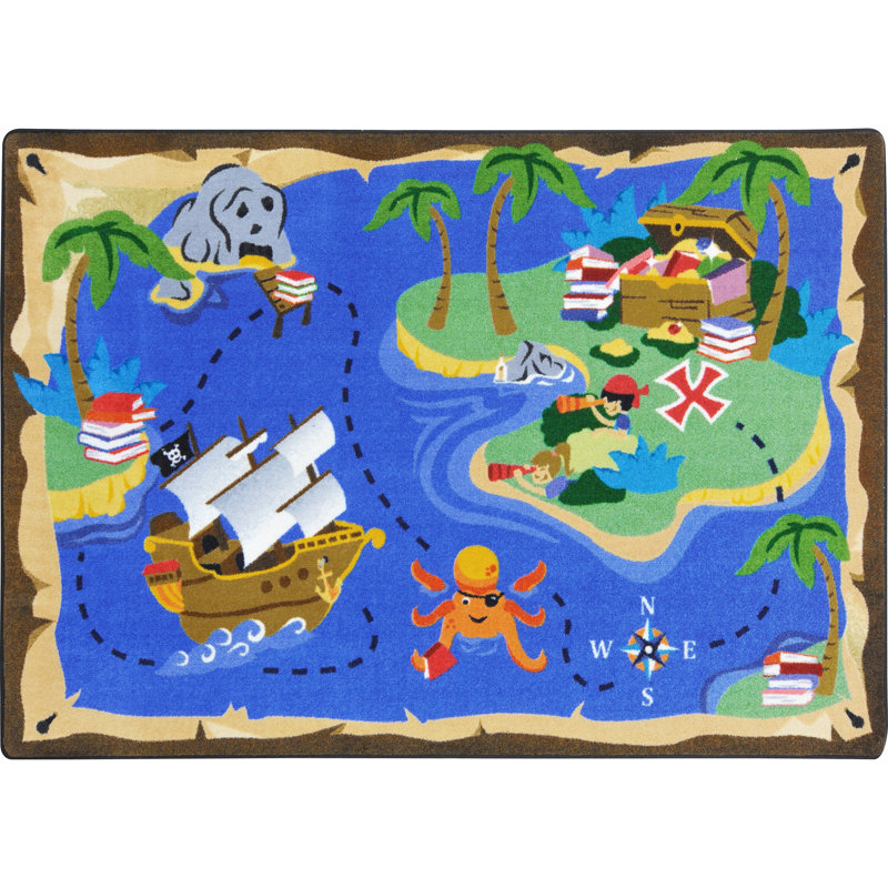 Tapis livres et trésors par Joy, Rectangle 5 pi 4 po x 7 pi 8 po