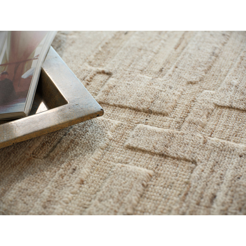 Malmo hand-knotted New Zealand Wool Beige Area Rug, 10'X14'