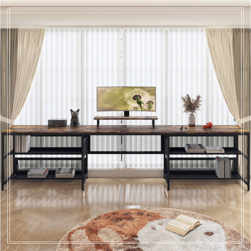Versatile U-Shaped Desk with Shelves and Energy-Efficient LED Lights for Enhanced Productivity, Gray