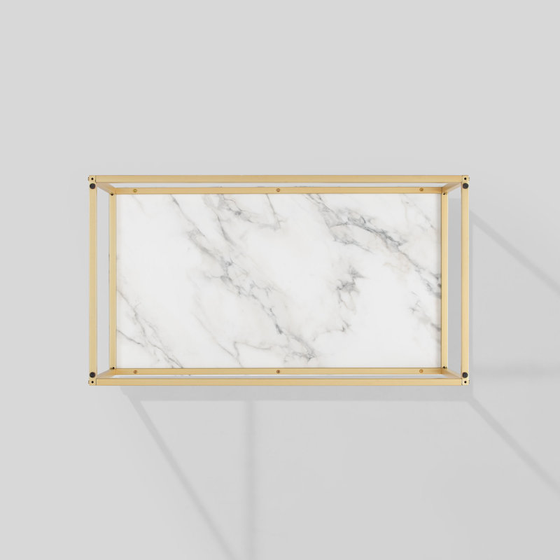Anna Frame Coffee Table, White Marble
