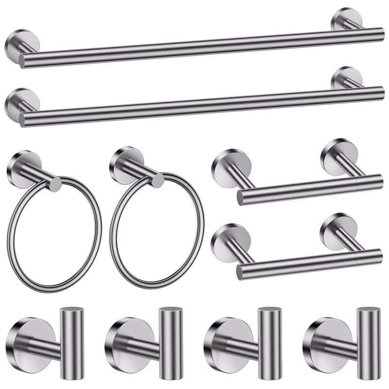 Ensemble de quincaillerie de salle de bain 10 pièces (ensemble de 10), Nickel brossé