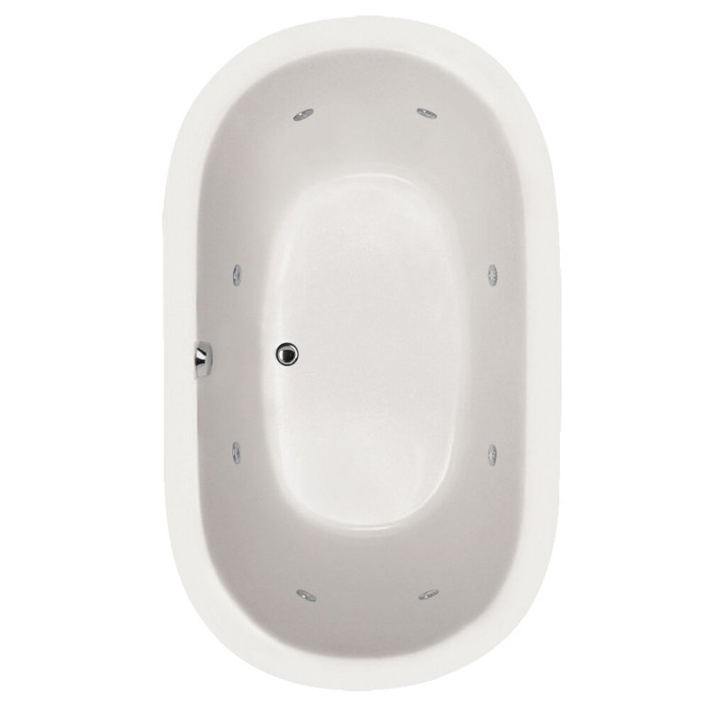 Liliana 66'' x 42'' Acrylic Bathtub, White, Polished Chrome