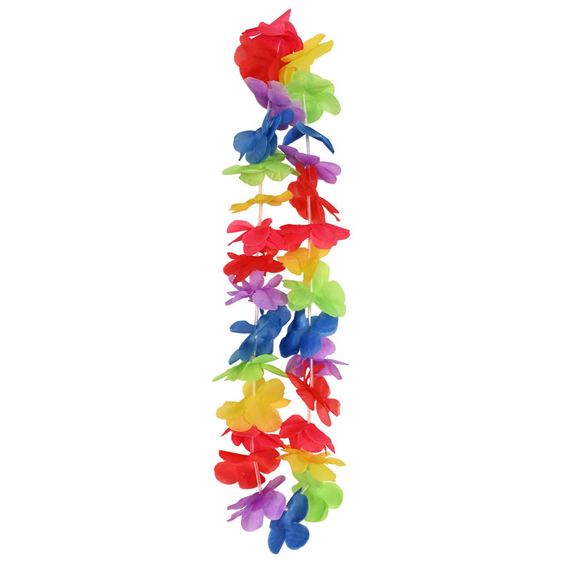 Rainbow Hawaiian Lei - 40" - Pack of 12