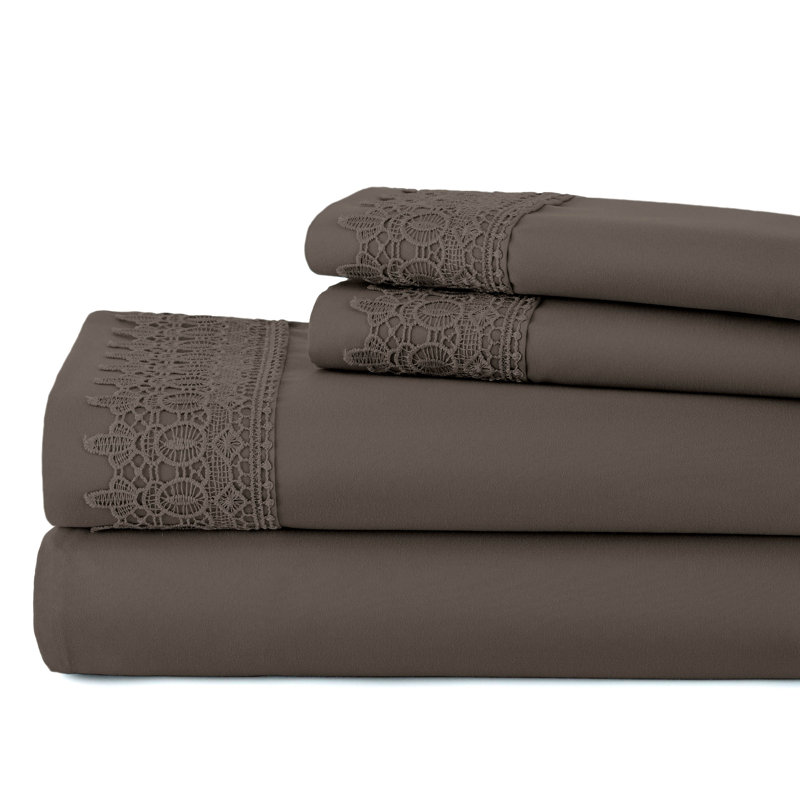 Ensemble de draps en microfibre Jaquil, Double, Taupe foncé