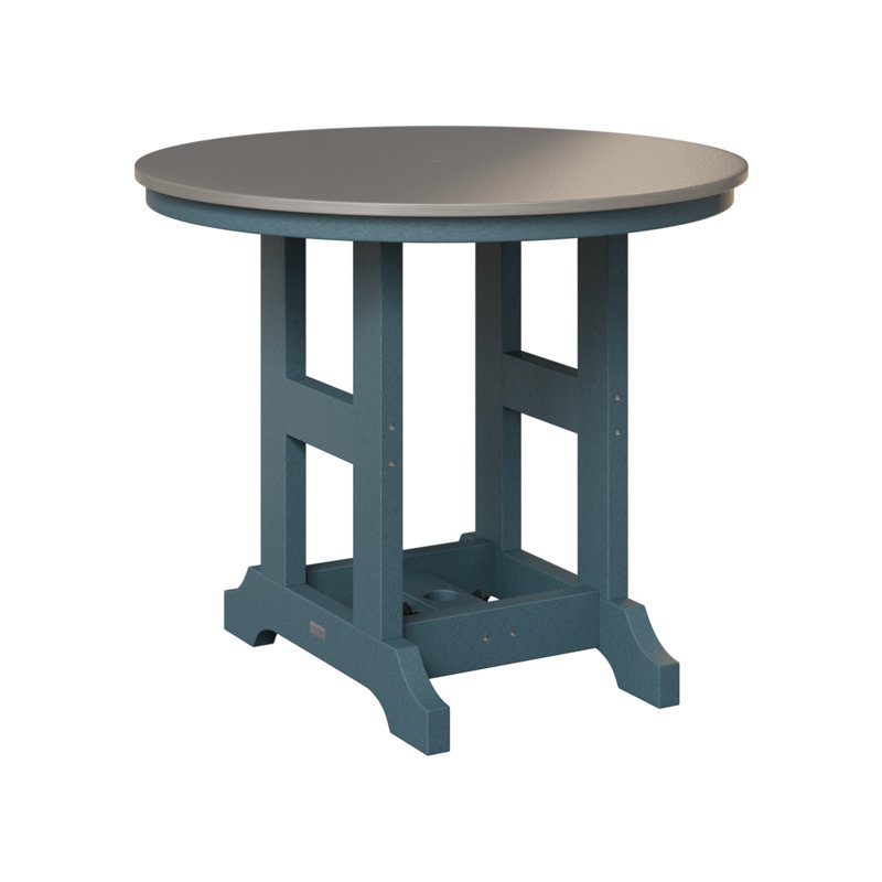Table de salle à manger Garden Classic, H 30,87 po x l 38 po x P 38 po, Acier inoxydable martelé, Ardoise