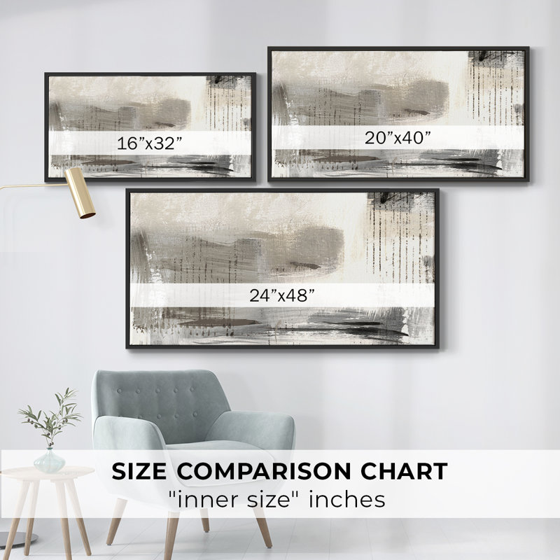«Subtle Shadow Evening», toile tendue avec châssis encadré, prête à être accrochée, H 21 po x l 41 po, Noir