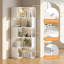 Étagère de rangement blanche à 6 niveaux avec étagère de rangement moderne en L