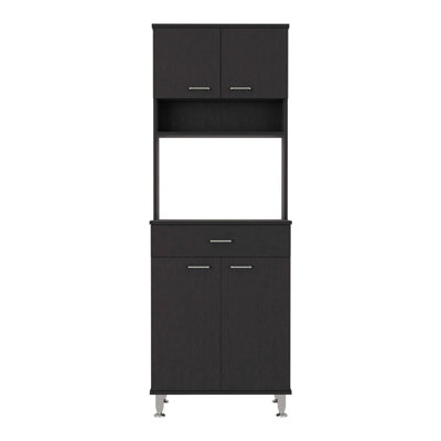 Kitchen Pantry With Countertop, Closed & Open Storage