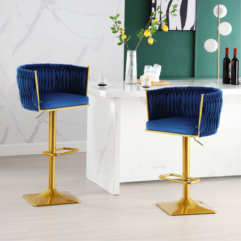 Tabouret de comptoir Ashbourne, Bleu marine
