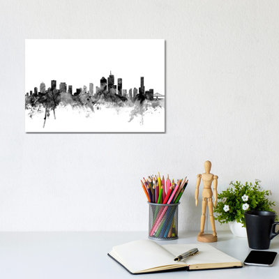 Brisbane, Australia In Black & White by Michael Tompsett - Wrapped Canvas Gallery-Wrapped Canvas Giclée