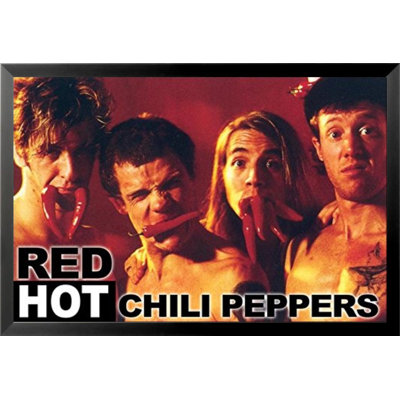 « red hot chili poivres car musique », affiche rétro
