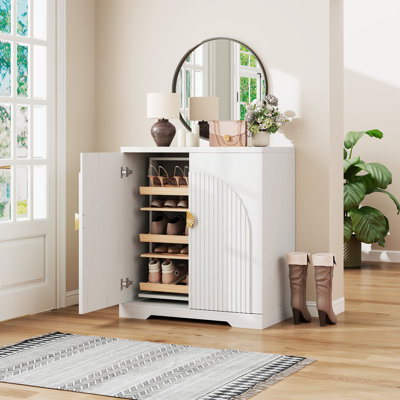5-Tier Shoe Cabinet with Rotating Shoe Rack, Freestanding Shoe Storage Cabinet for 30-35 Pairs