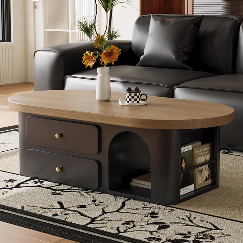 Minimalist solid wood coffee table, 15.74" H x 51.18" W x 23.62" D