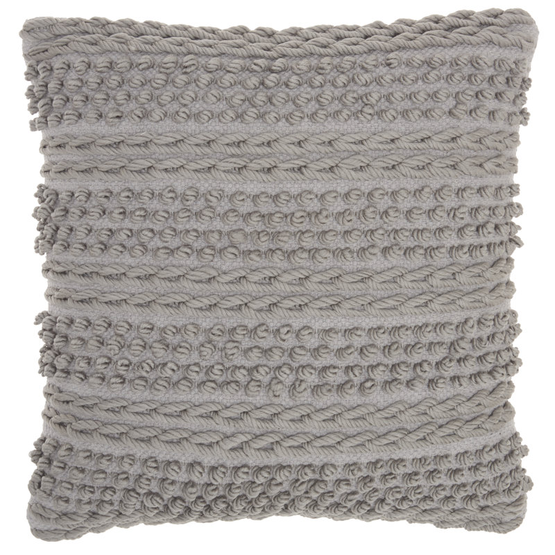  Square Pillow Cover & Insert, Light Gray