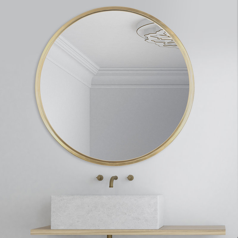 Miroir rond 28 po Mirrorize, Or, 19 po x 19 po