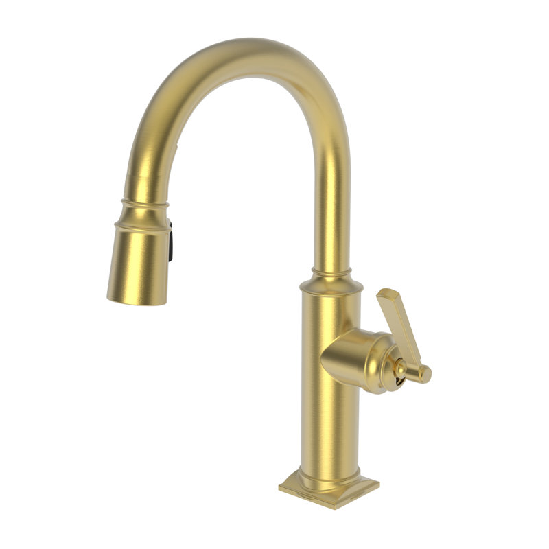 Adams Single Handle Pull Down Bar Faucet, Satin Gold (PVD)