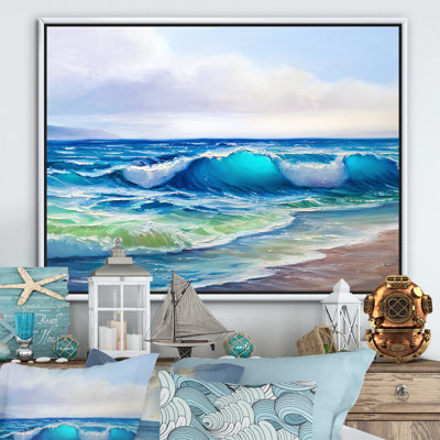 " Seascape With Sunlight Catching A Wave "