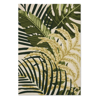 Floral Area Rug in Green/Beige