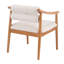 Chaise rembourrée avec dossier cylindrique et structure en bois massif-124611385