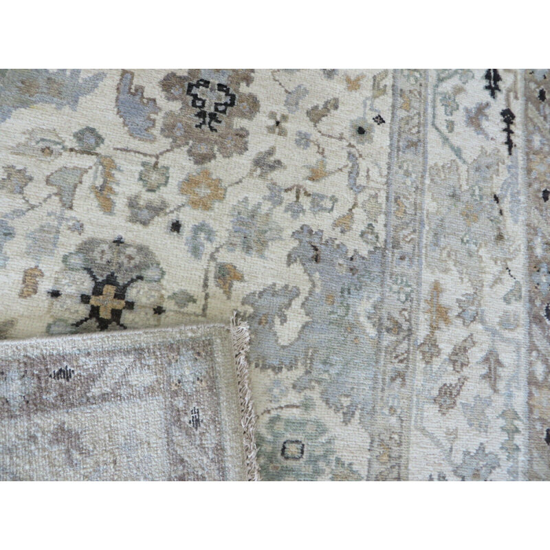 Tapis de la zone en laine 6 pi x 9 pi 1 po one-of-kind à la main noué la