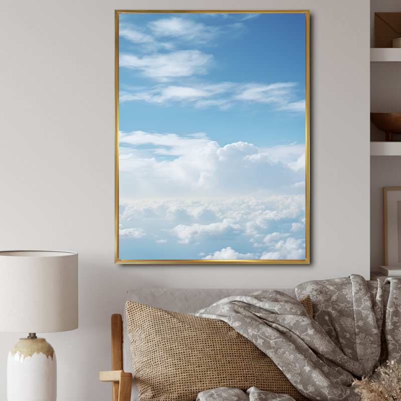 «White Sky Pure Elegance IV», impressions sur toile, H 40 po x l 30 po x P 1,5 po, Cadre flottant doré