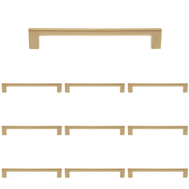 Vail 8" Satin Brass Bar Pull Multipack, Satin Brass, 8"
