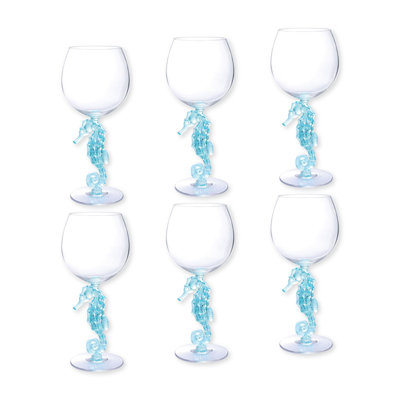 6-Piece Seahorse 18oz Wine Glass