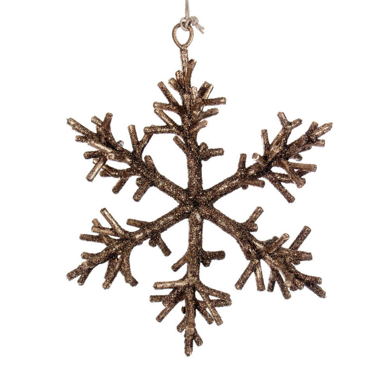 Ornement en forme de flocon de neige de 6,5 po. Comprend 6 pièces par sac., Chocolat