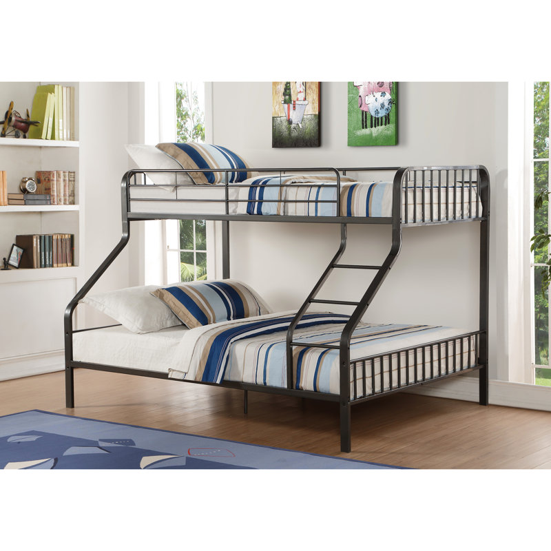 Lit superposé bronze industriel, choix de lits simples TG / grand lit, structure en métal, système de lattes, garde-corps, capacité de 330 lb pour chaque lit à tache parallèle avec apparence, disponibilité, avant par