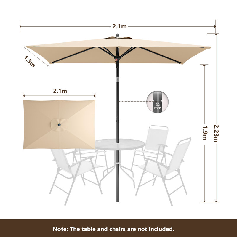 210cm Balcony Parasol, Beige