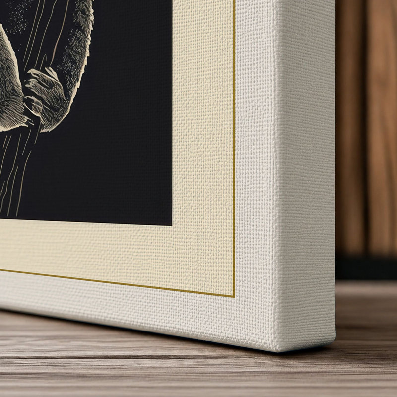 Bold Koala Geometric - Wrapped Canvas, 18x12 - 45.7 x 30.5 cm, Cream Border