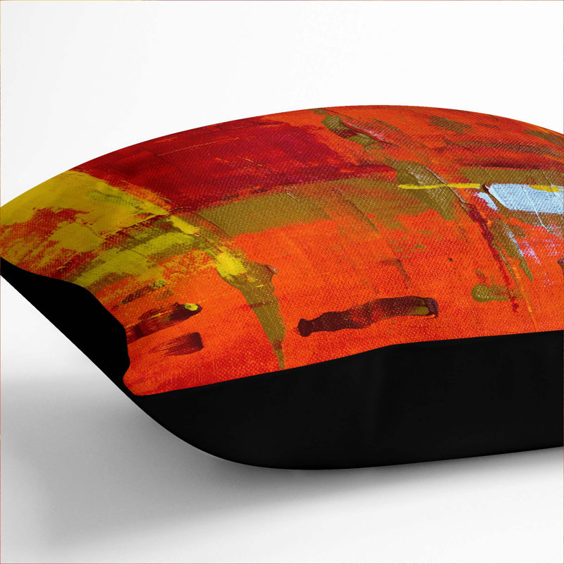Abstract Square Throw Cushion, 40 x 40 cm, Black