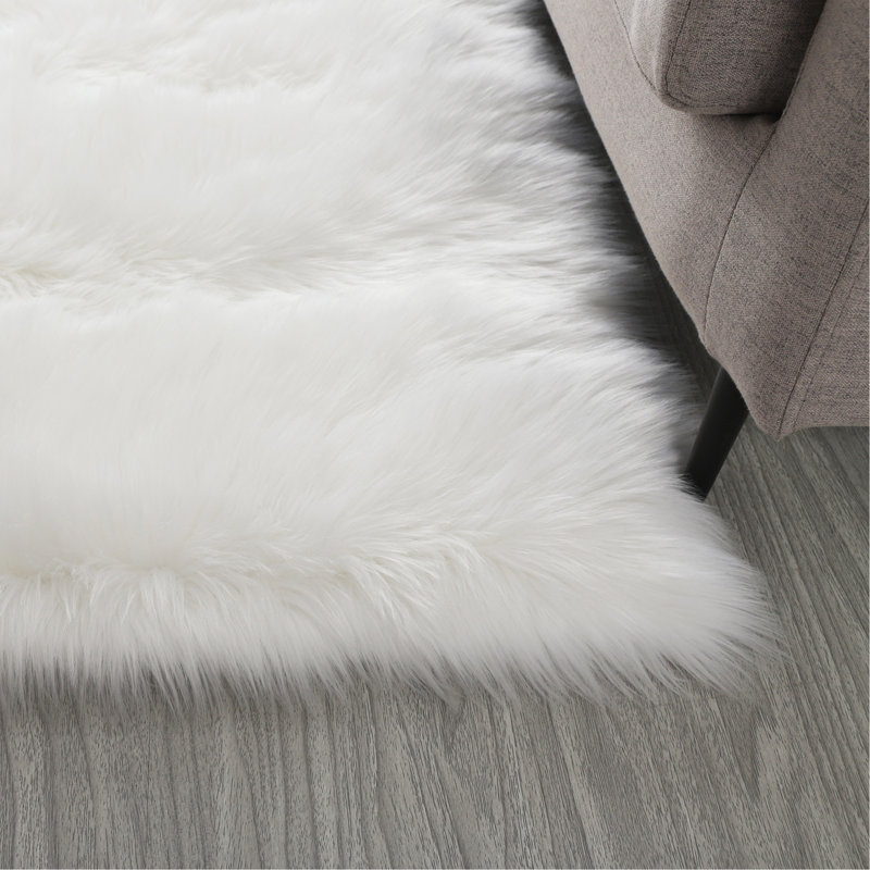 Tapis en fausse fourrure de mouton ultra doux