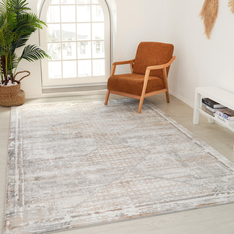 Tapis rectangulaire Kennika avec envers antidérapant, Rectangle 6 pi 7 po x 9 pi 6 po
