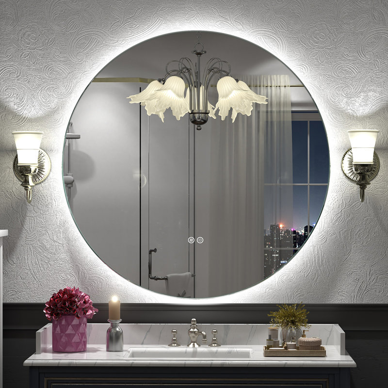 Wayfair Basics® UL Certified LED Anti-Fog Tempered Glass Round Bathroom/Vanity Mirror , 36" x 36"