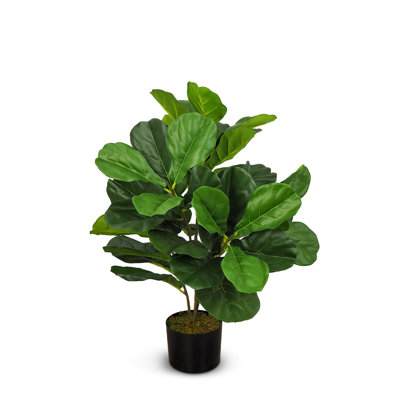 Faux Botanical Fiddle Leaf in Green Finish