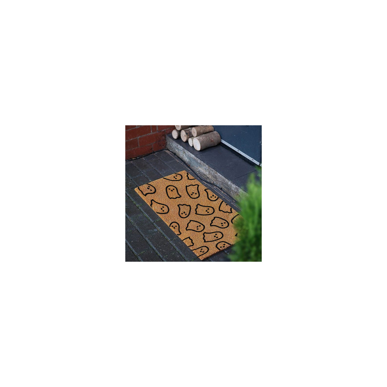 Dimitrious Non-Slip Halloween Outdoor Doormat, 18" W x 30" L, Brown/Black