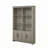 Nena Bookcase With 6 Shelves And 4 Cabinet Doors, Gray Wood 71 Inch