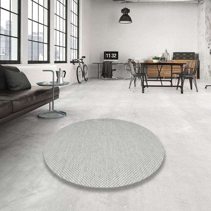 Tapis gris zone contemporaine Provincetown, Rond 5 pi