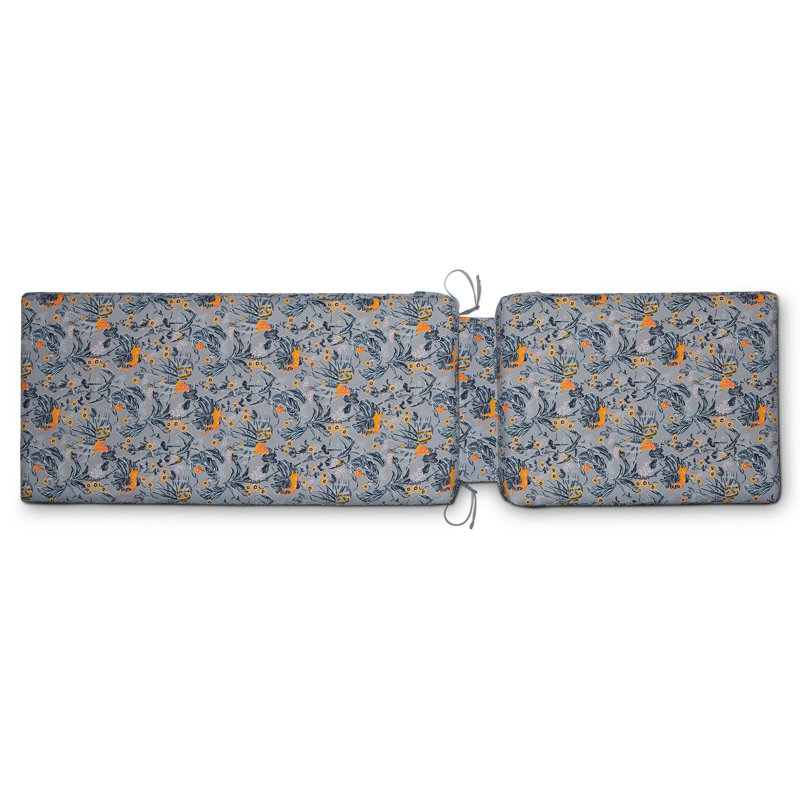 Coussin de chaise longue d'extérieur 3 po Vera Bradley, L 44 po x P 28 po, Toile tropicale grise / or