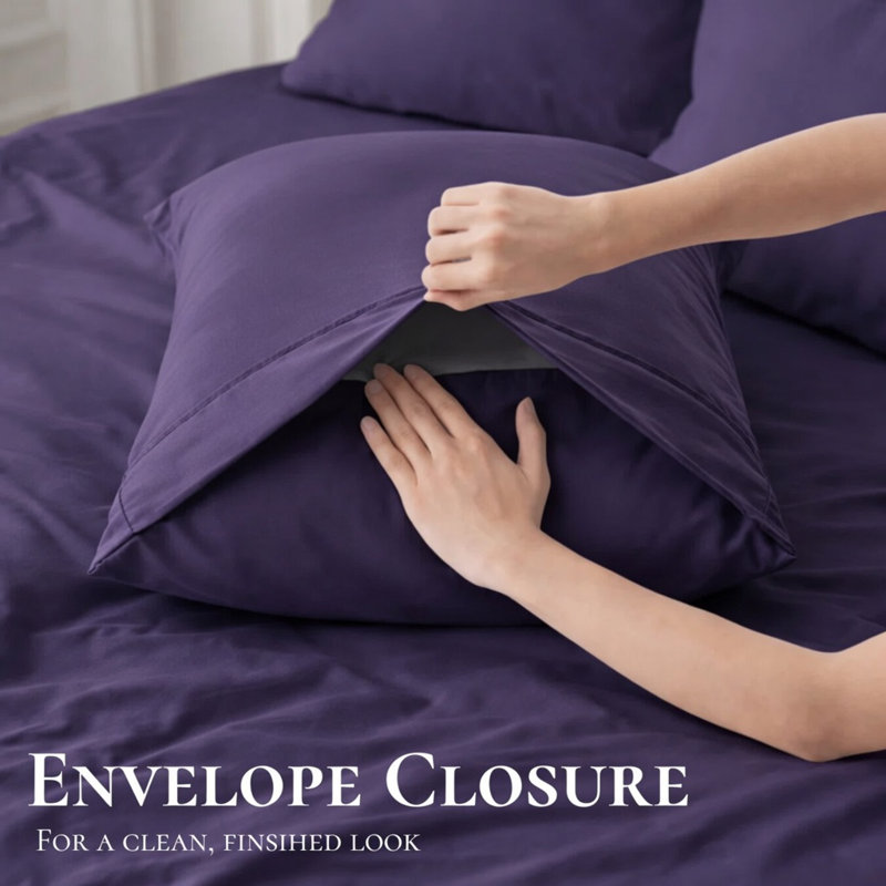 Ultra Soft Bamboo Sheet Set - 4 Pc Set - Wrinkle Resistant - Cooling Sheets with Deep Pockets, Purple